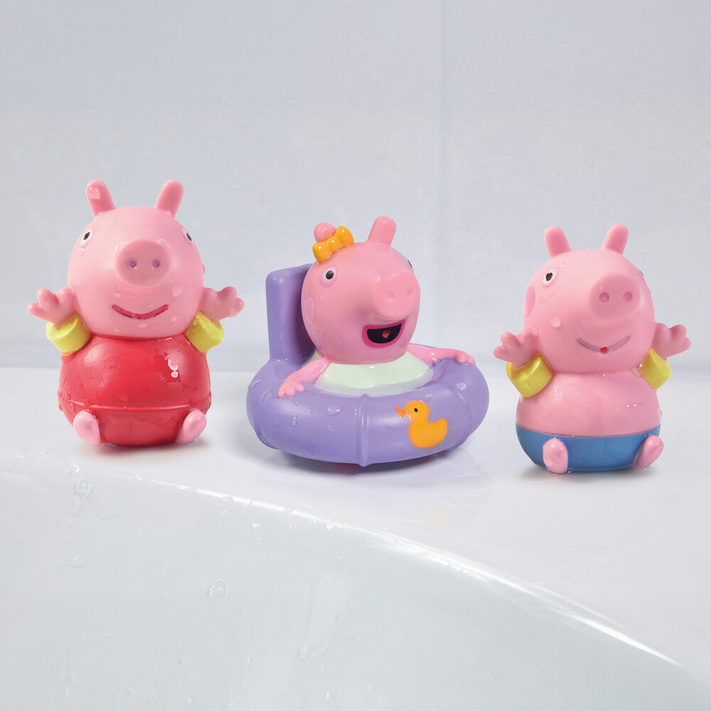 TOMY Toomies Peppa Pig, George & Baby Evie Bath Squirters