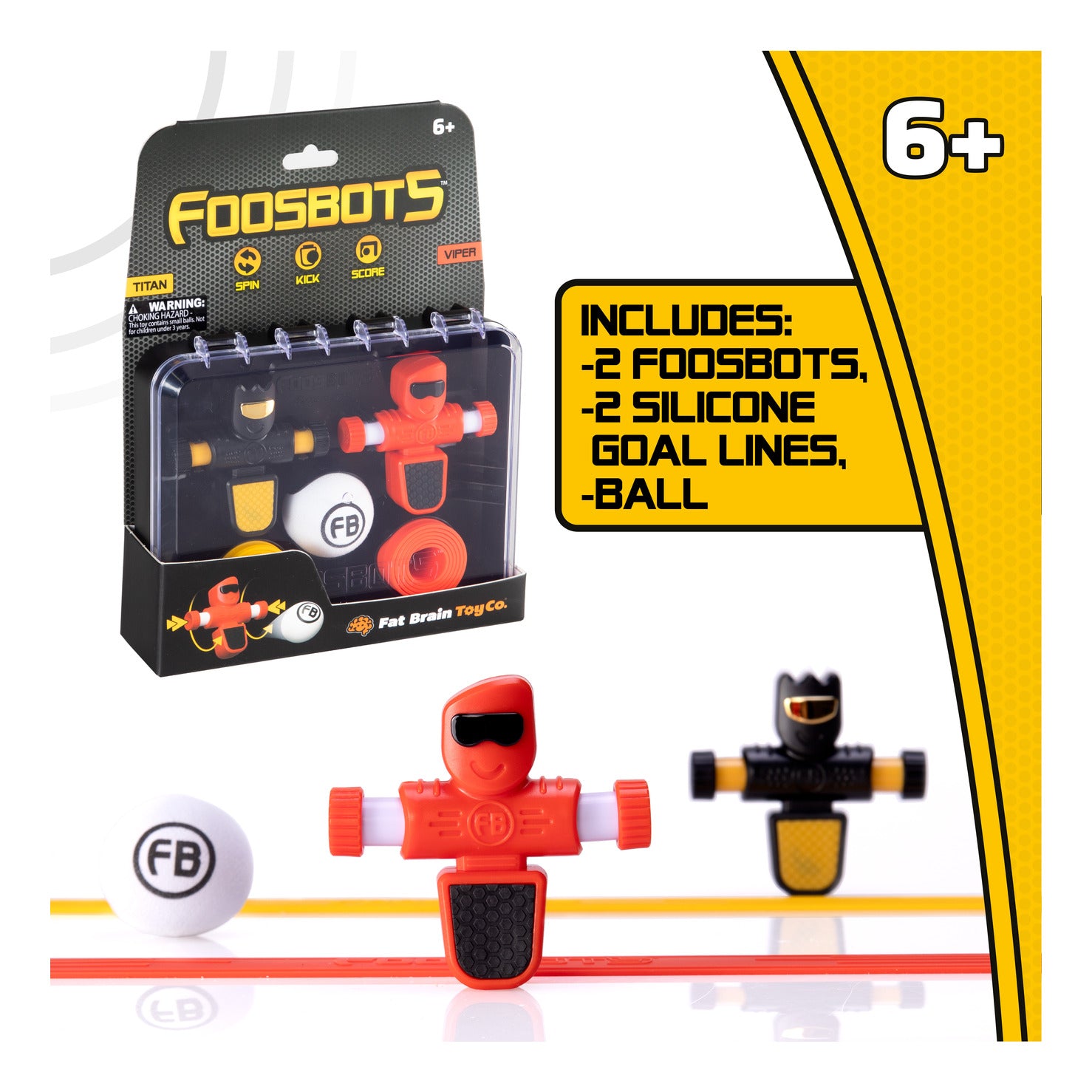 Fat Brain Toys Foosbots 2 Pack Tabletop Football Game