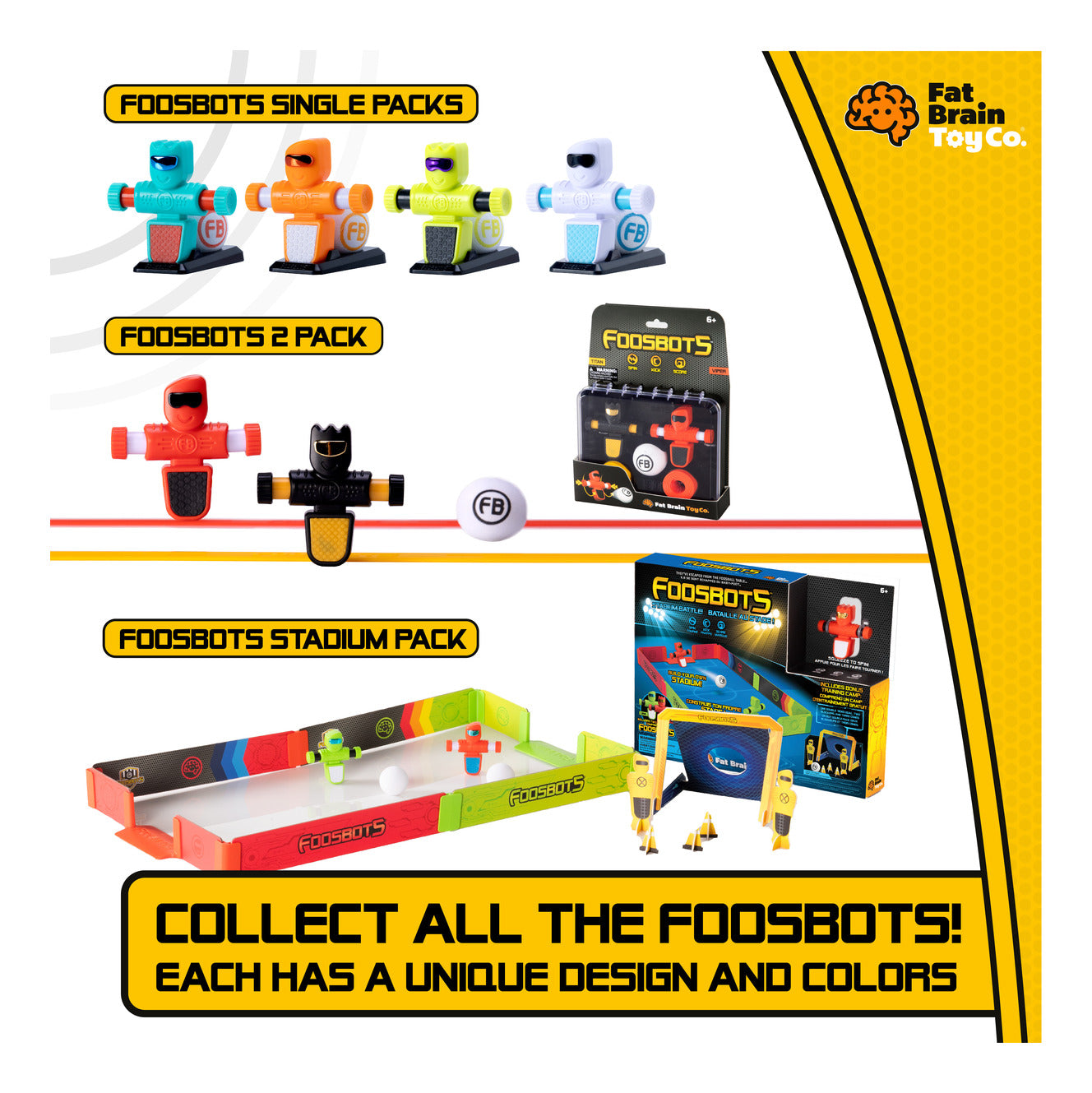 Fat Brain Toys Foosbots 2 Pack Tabletop Football Game