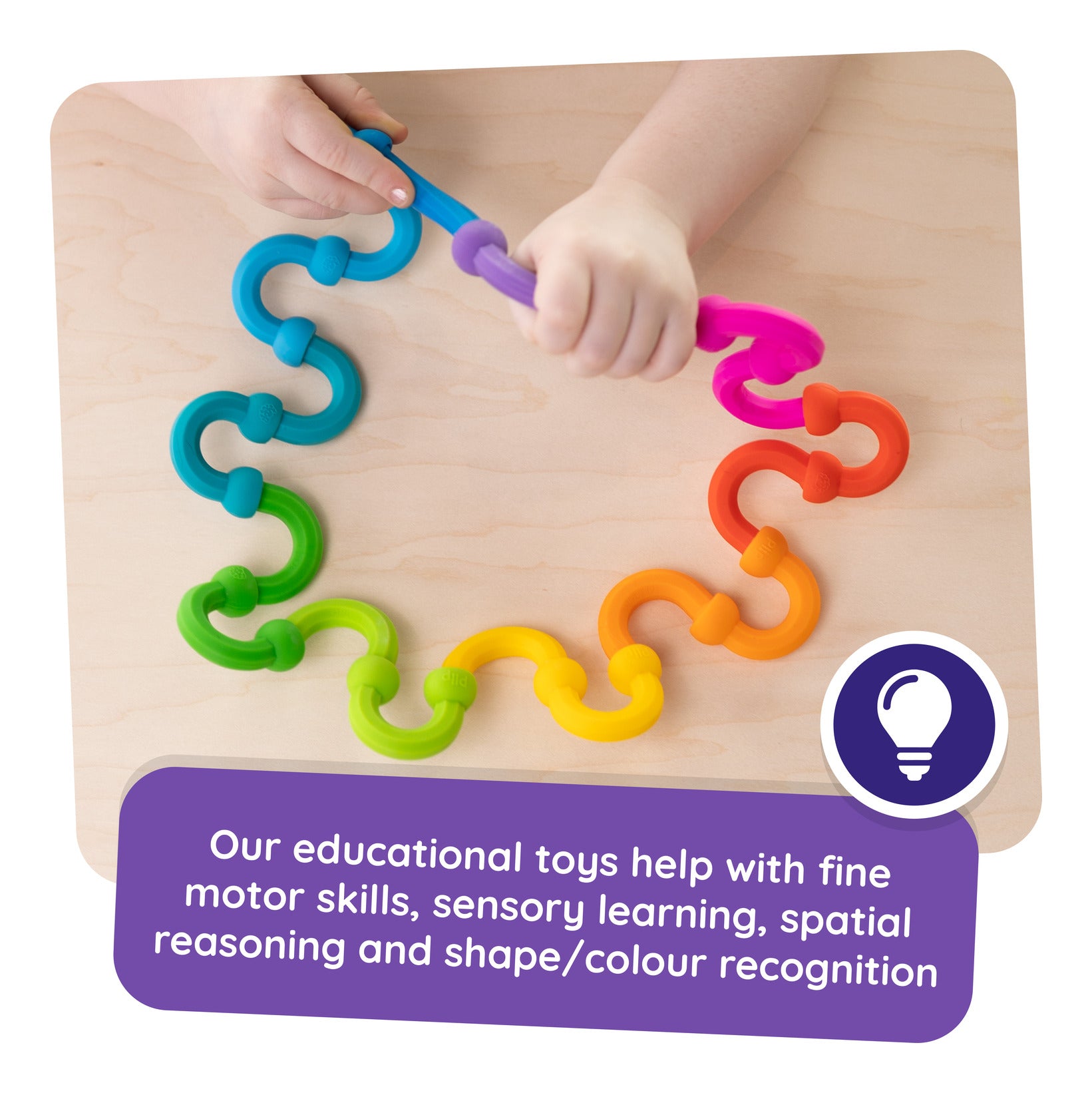 Fat Brain Toys Plip Links 20-Piece Silicone Construction Set
