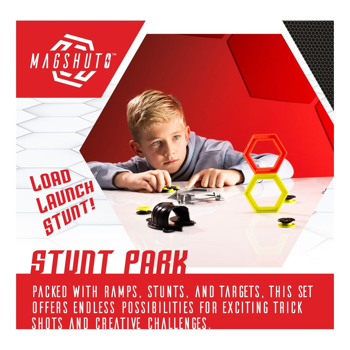 Fat Brain Toys Magshuto Stunt Park Magnetic Trick Shot Set