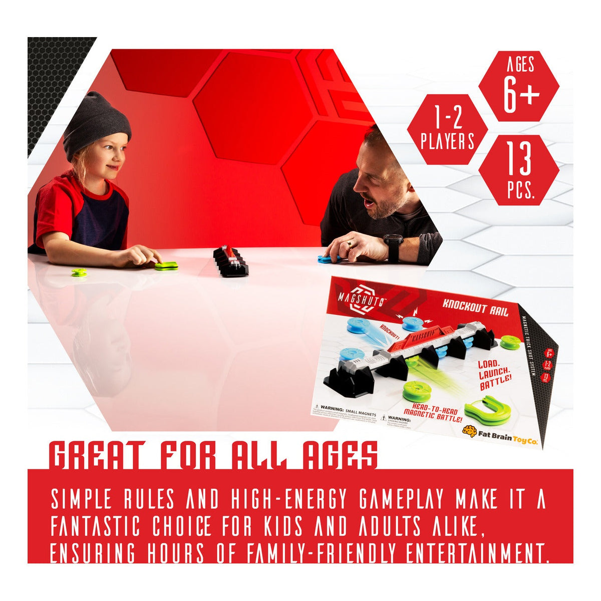 TOMY Magshuto Knockout Rail Magnetic Skill Game