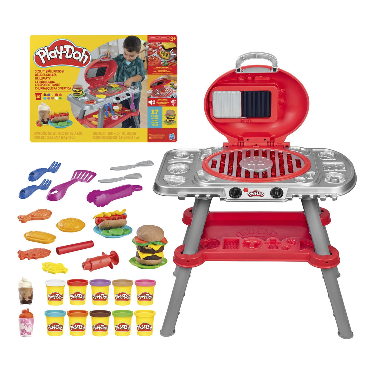 Play-Doh Sizzlin’ Grill Playset with Lights and Sounds