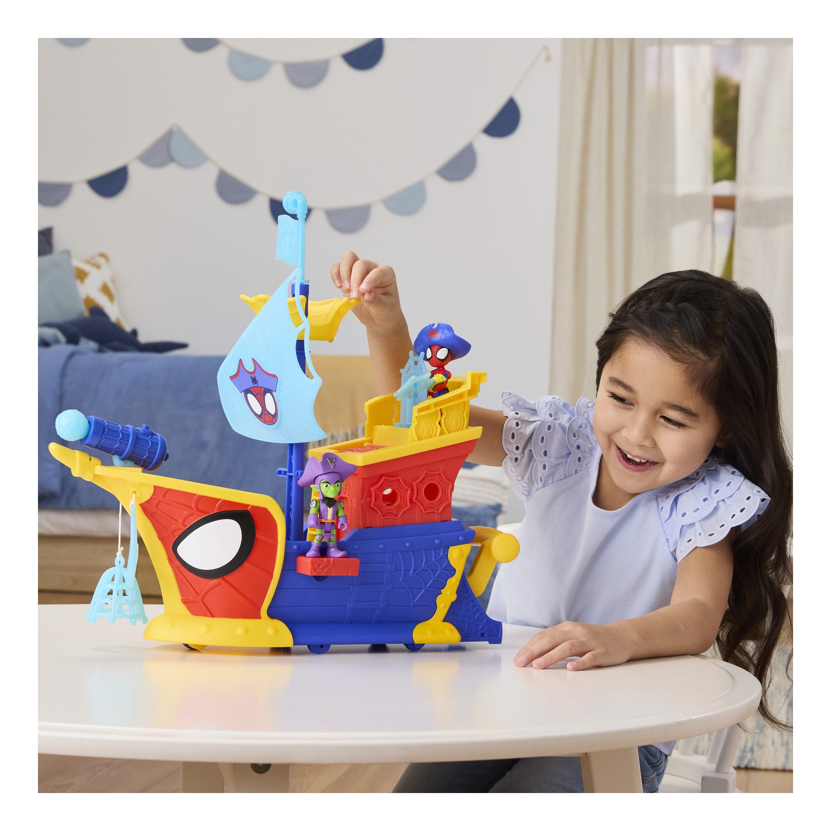 Marvel Spidey and His Amazing Friends Water-Webs Webs Ahoy Bubble Pirate Ship Playset
