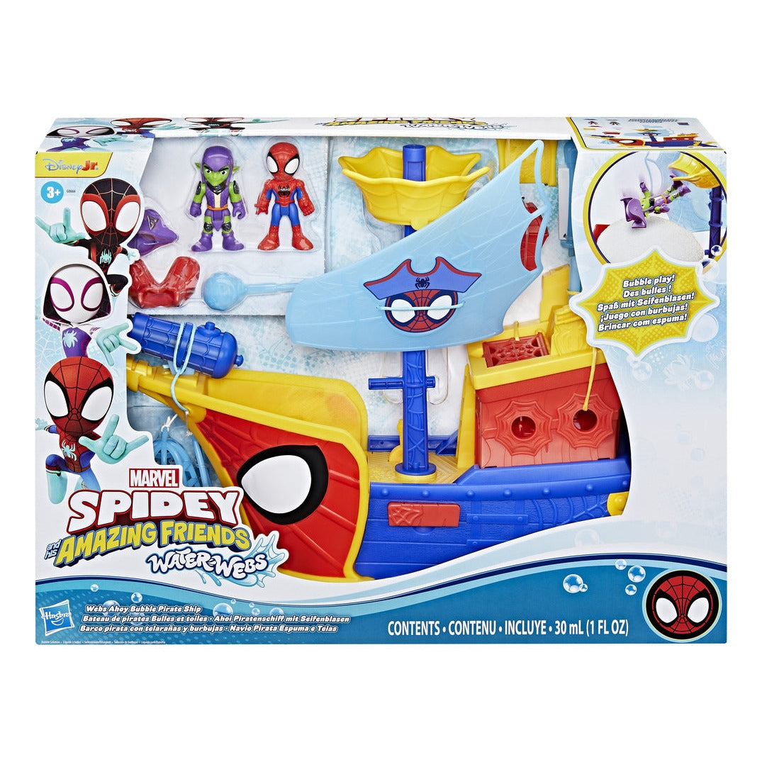 Marvel Spidey and His Amazing Friends Water-Webs Webs Ahoy Bubble Pirate Ship Playset
