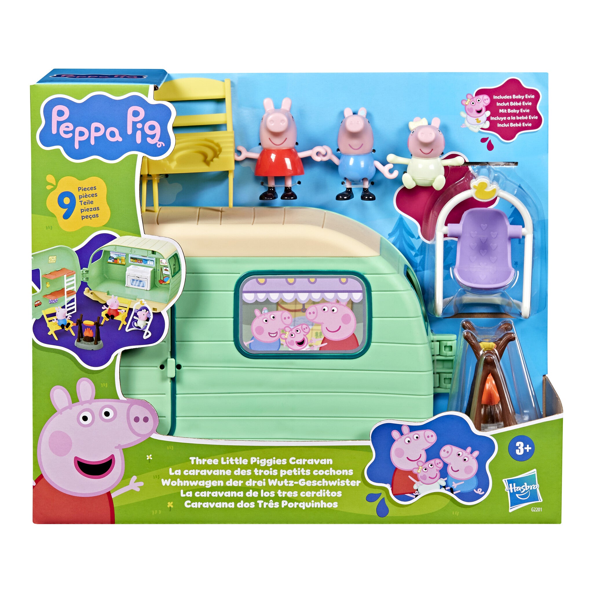 Hasbro Peppa Pig Caravan Playset with 3 Figures and 6 Accessories