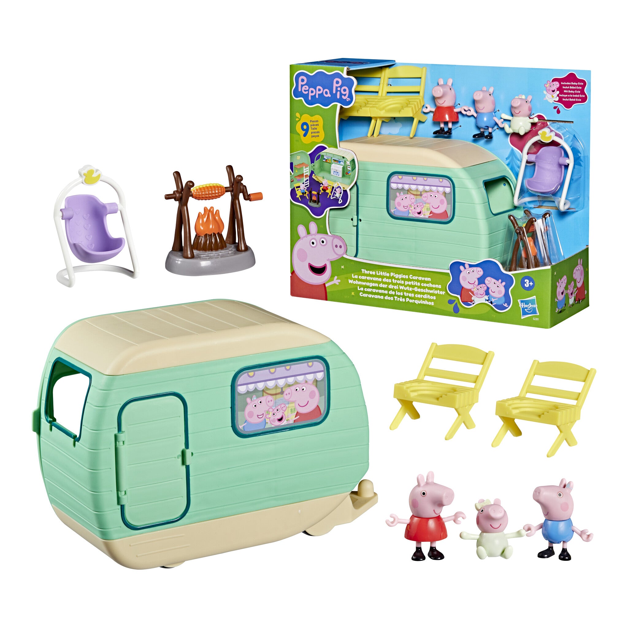 Hasbro Peppa Pig Caravan Playset with 3 Figures and 6 Accessories