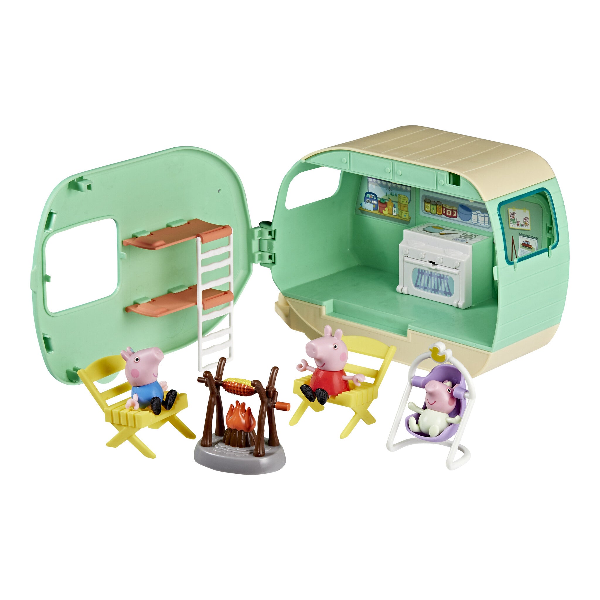 Hasbro Peppa Pig Caravan Playset with 3 Figures and 6 Accessories