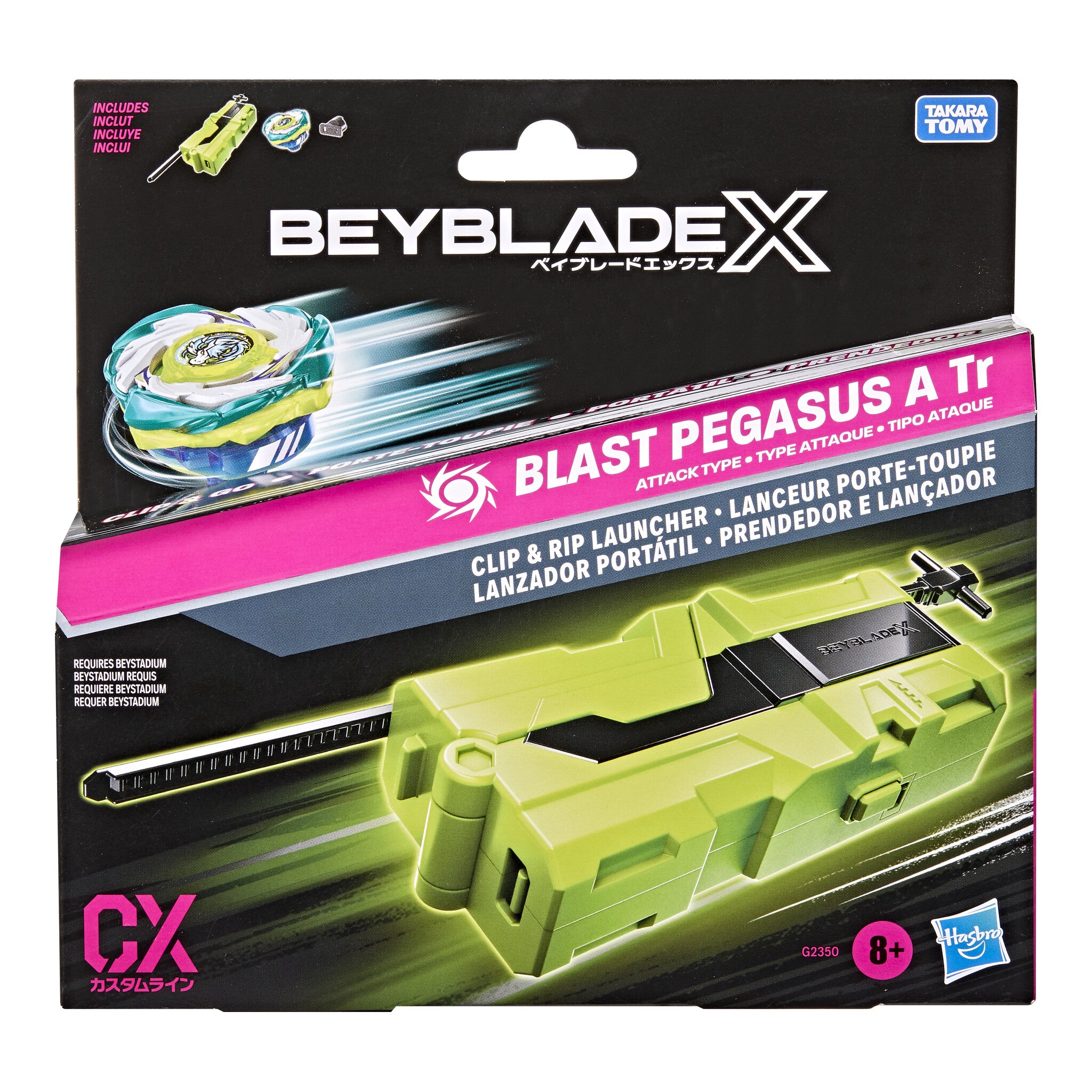 Beyblade X Clip & Rip Launcher with Blast Pegasus A Tr