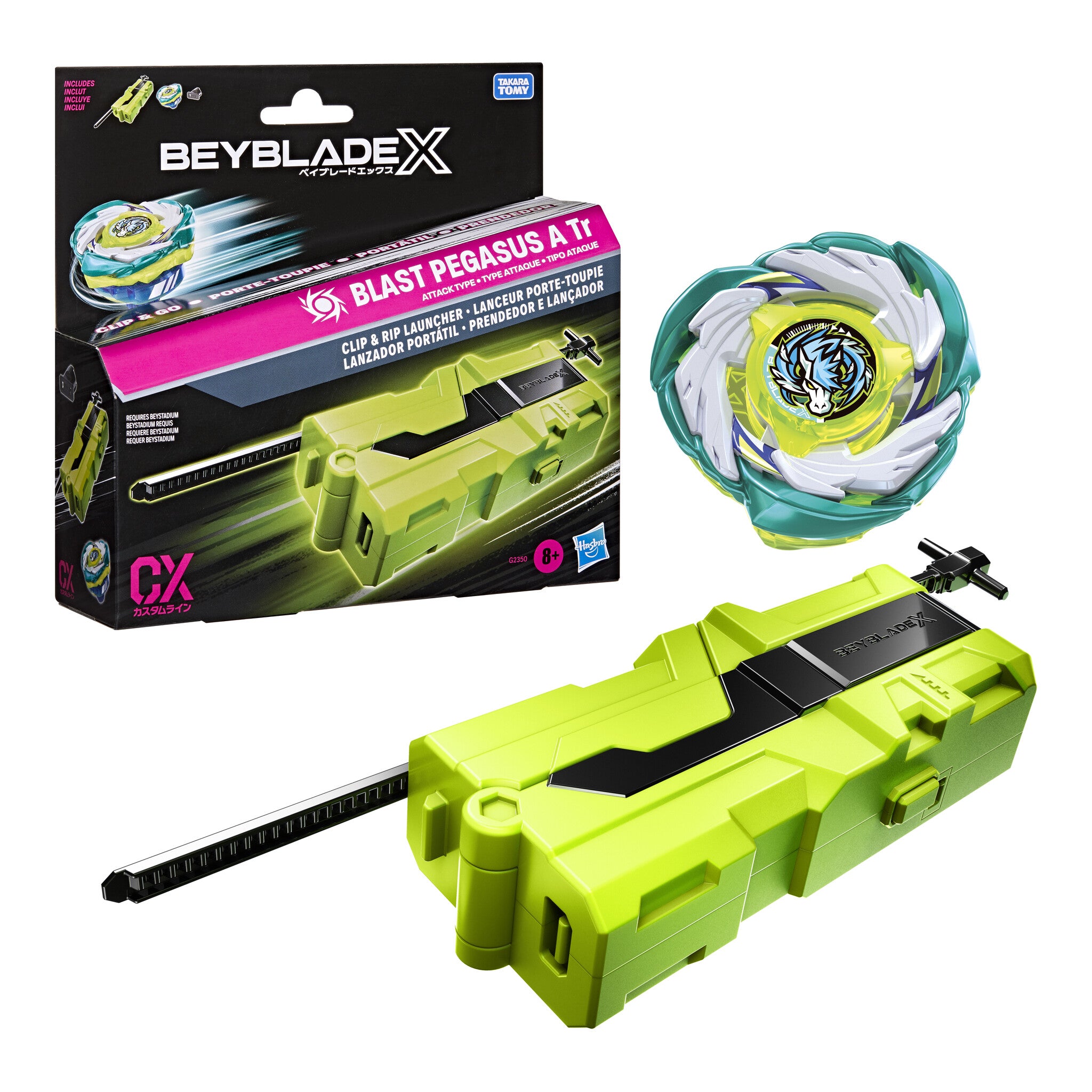 Beyblade X Clip & Rip Launcher with Blast Pegasus A Tr