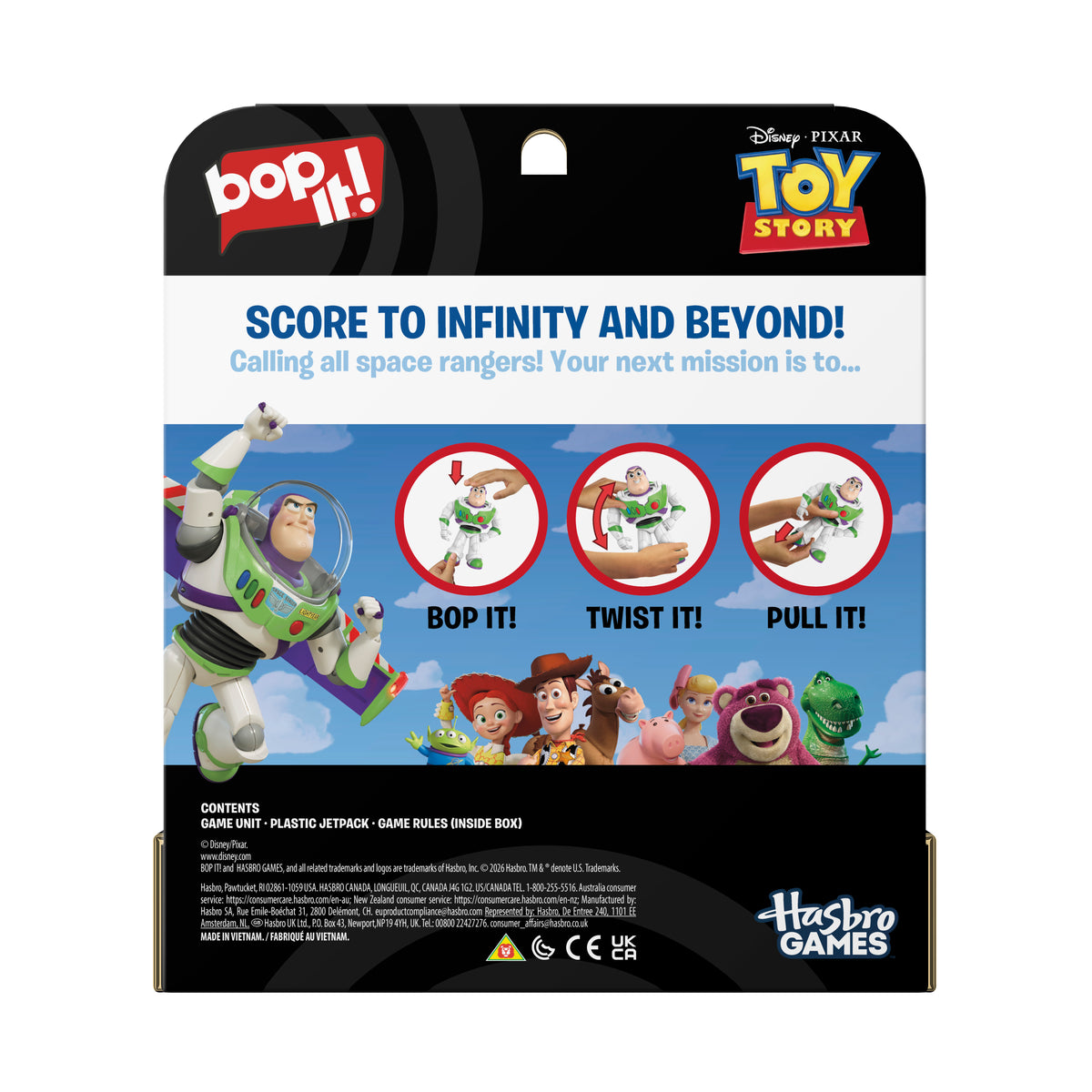Hasbro Gaming Bop It! Disney Pixar Toy Story Buzz Lightyear Edition
