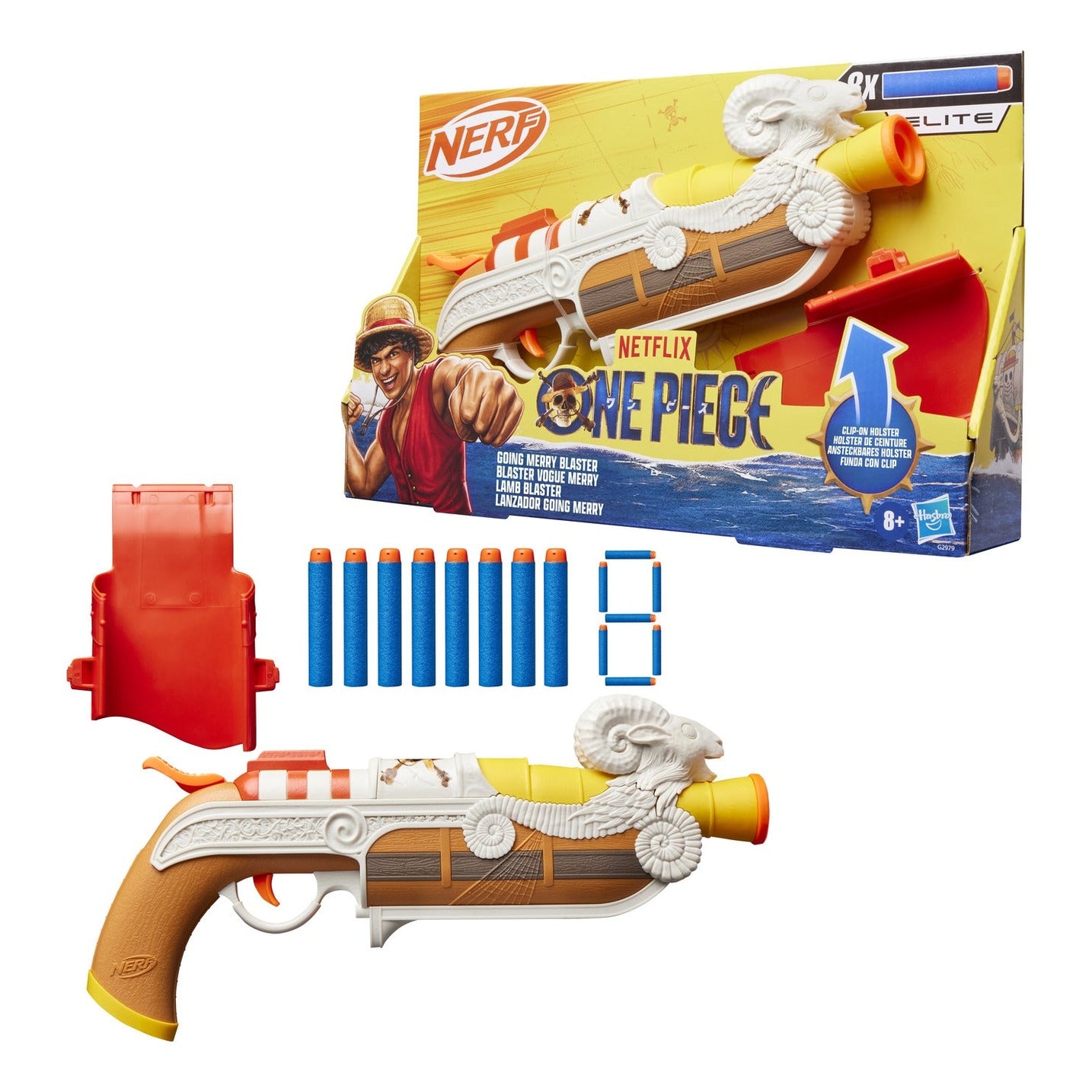 Nerf One Piece Going Merry Blaster with Holster and 8 Darts