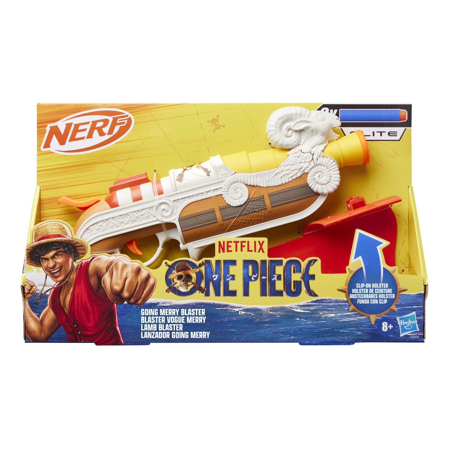 Nerf One Piece Going Merry Blaster with Holster and 8 Darts