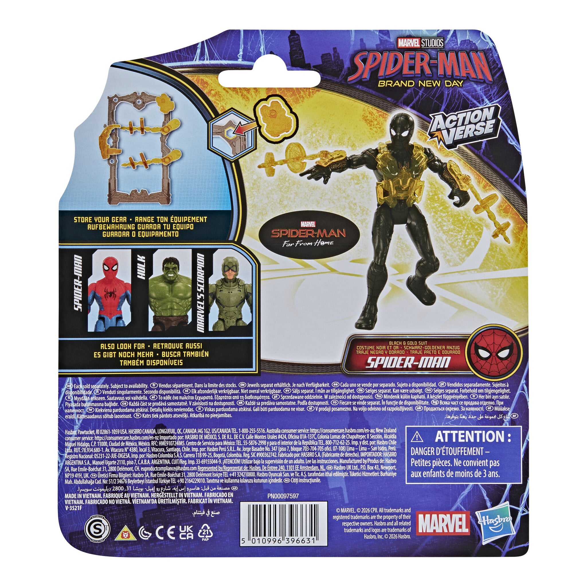 Hasbro Marvel Spider-Man Brand New Day Black & Gold Suit Figure with Gear