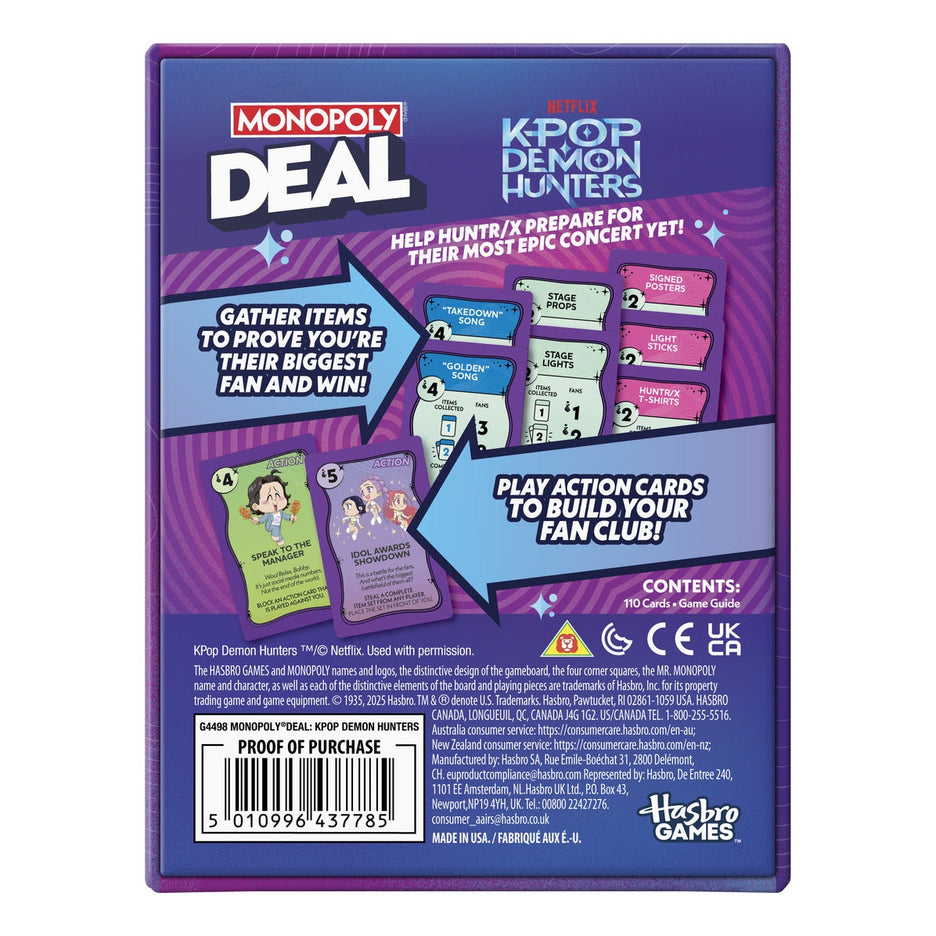 Hasbro Monopoly Deal KPop Demon Hunters Card Game