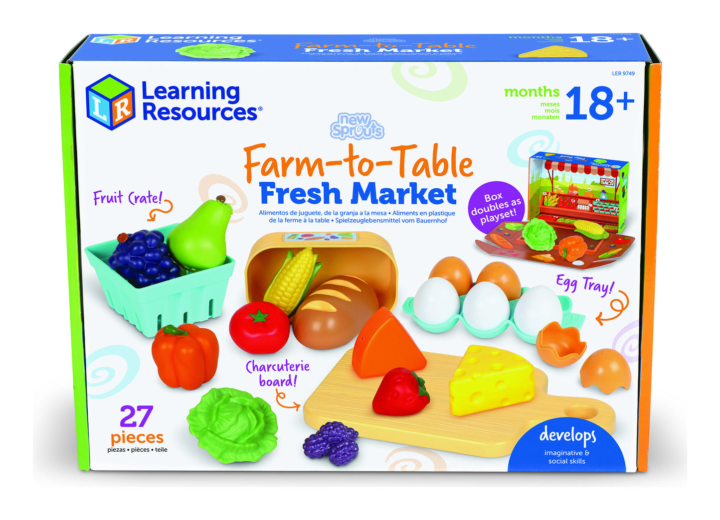 Learning Resources New Sprouts Farm-to-Table Fresh Market 27-Piece Play Food Set
