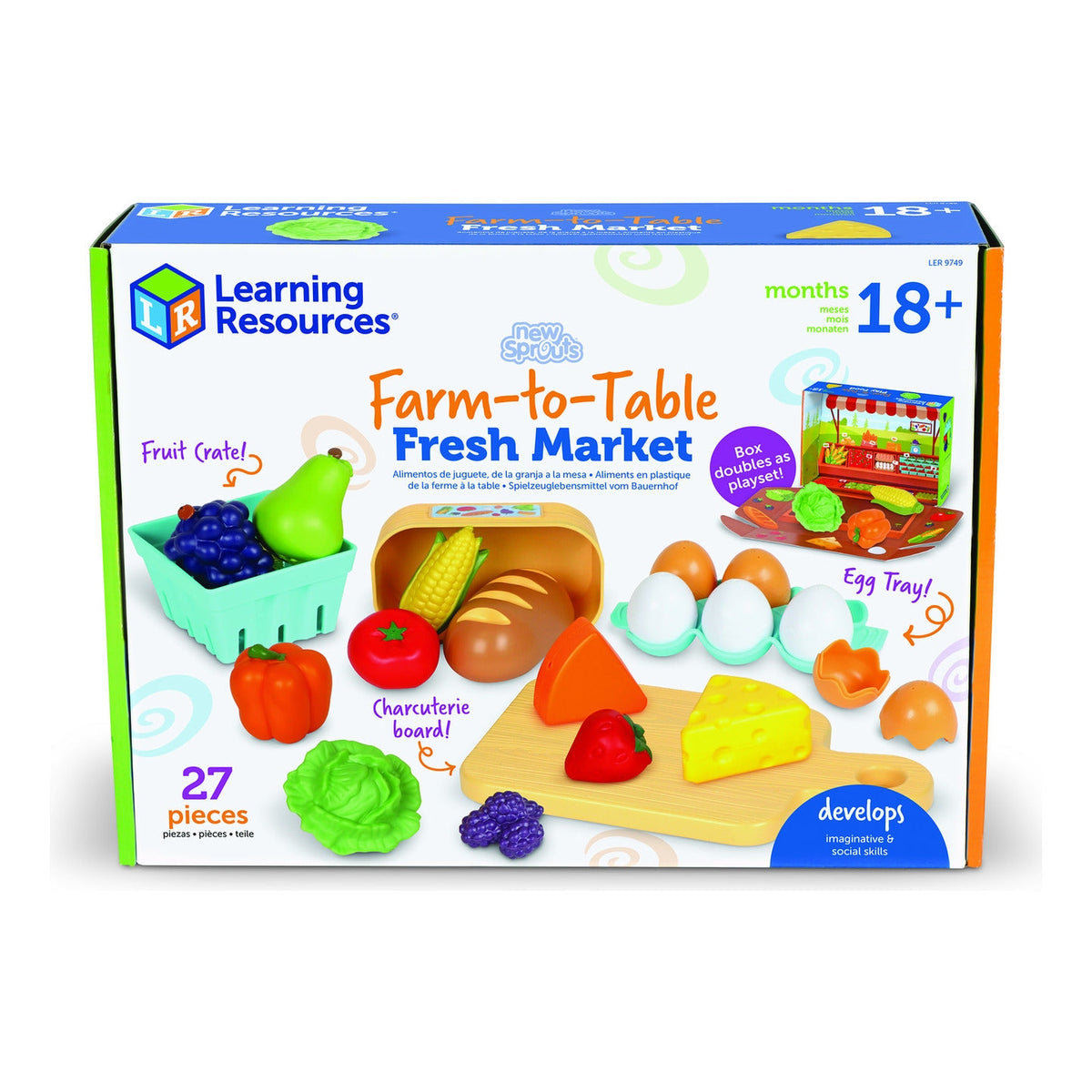 Learning Resources New Sprouts Farm-to-Table Fresh Market 27-Piece Play Food Set