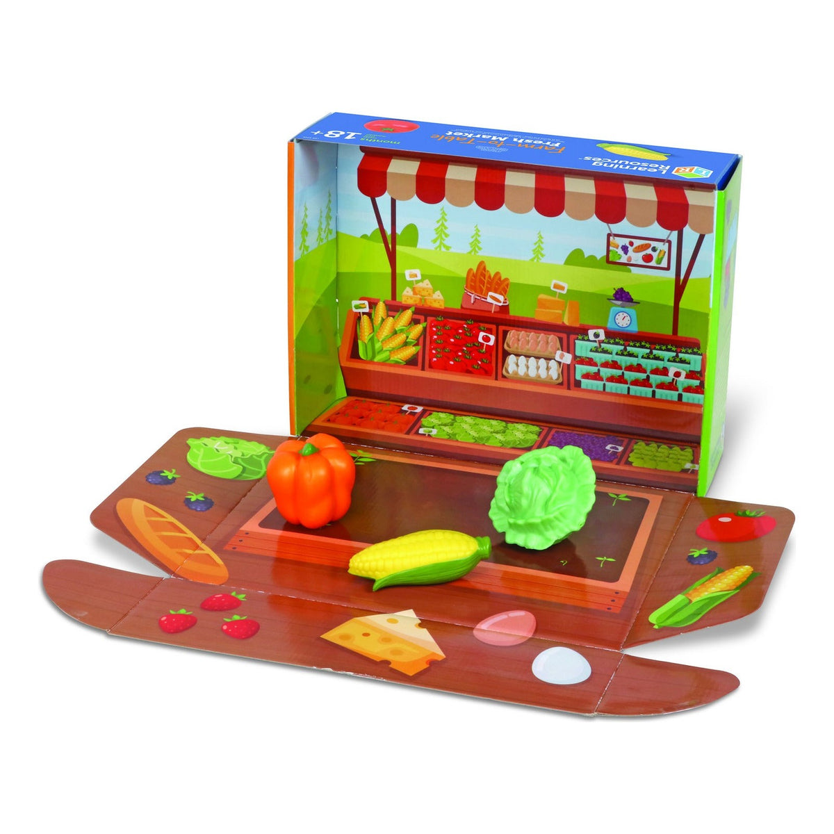Learning Resources New Sprouts Farm-to-Table Fresh Market 27-Piece Play Food Set