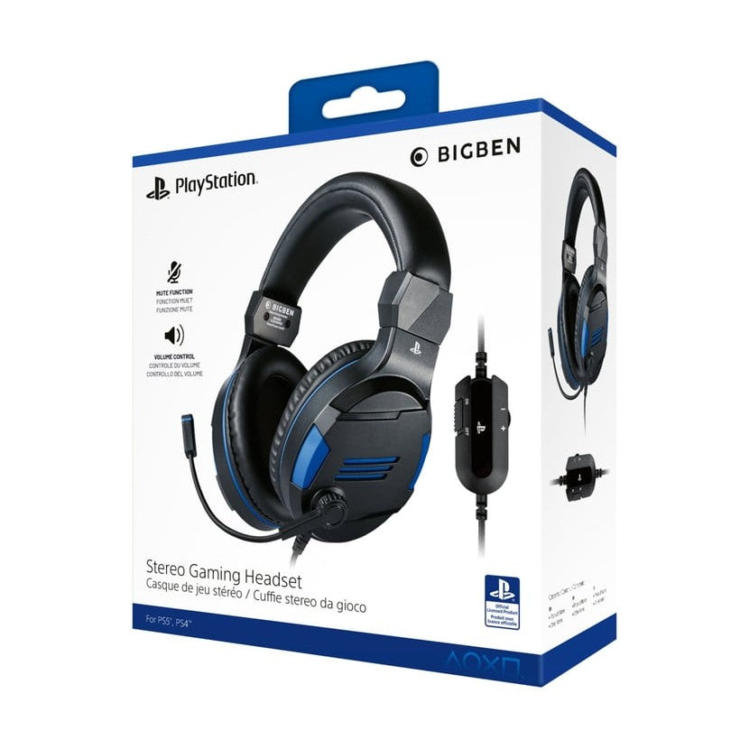 Bigben Officially Licensed PlayStation Stereo Gaming Headset V3 - Black & Blue