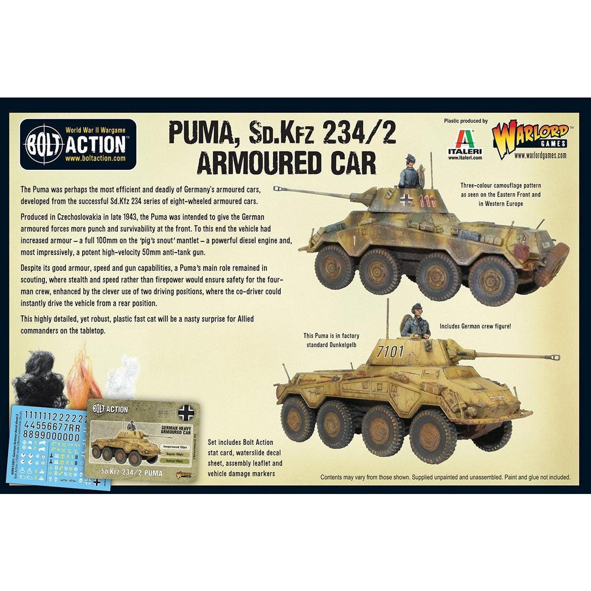 Bolt Action Puma Sd.Kfz. 234/2 Armoured Car