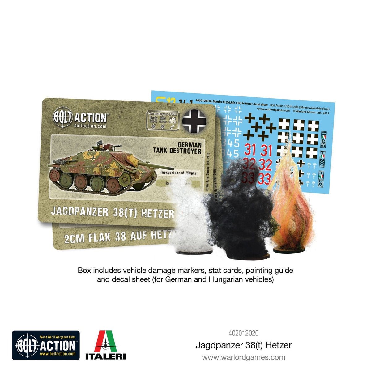 Bolt Action Jagdpanzer 38(t) Hetzer 1:56 Plastic Model Kit