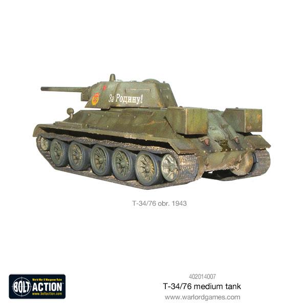 Bolt Action T-34/76 Medium Tank 1:56 Plastic Model Kit