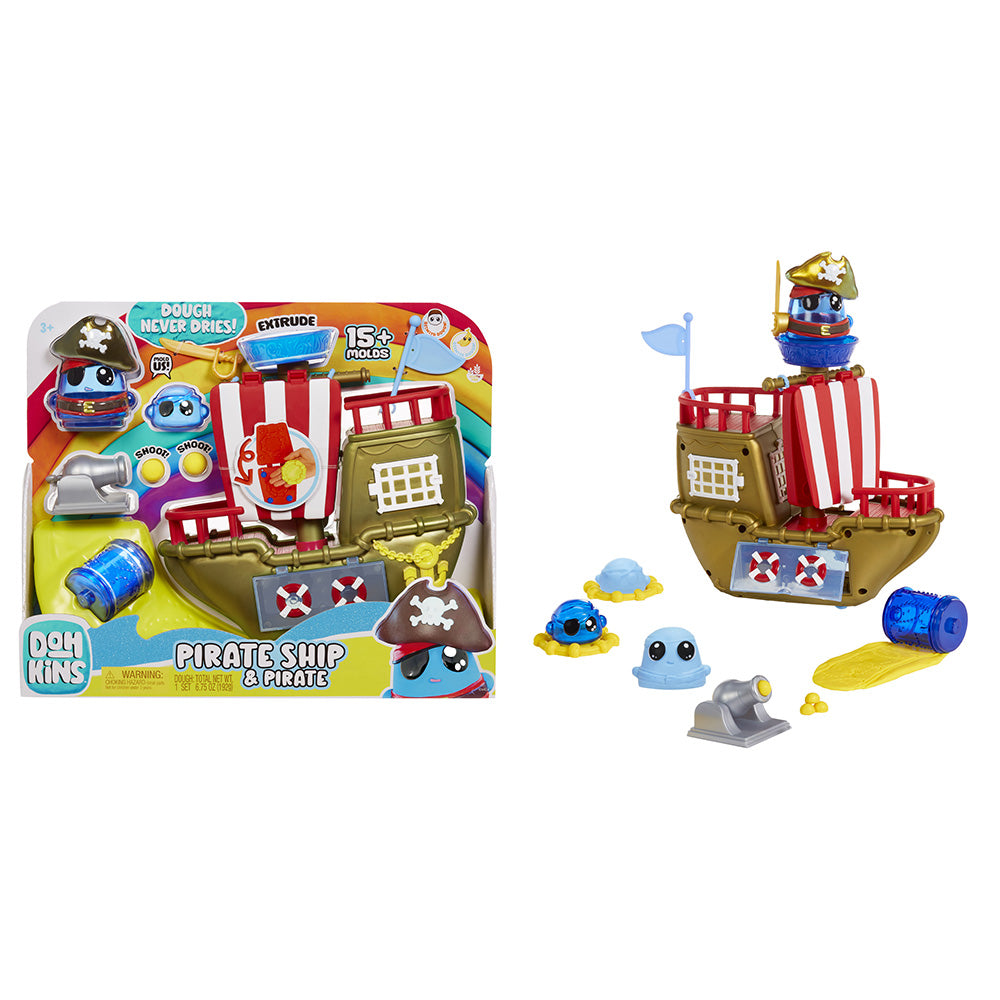 DohKins Pirate Ship & Pirate Playset with Never-Dry Dough