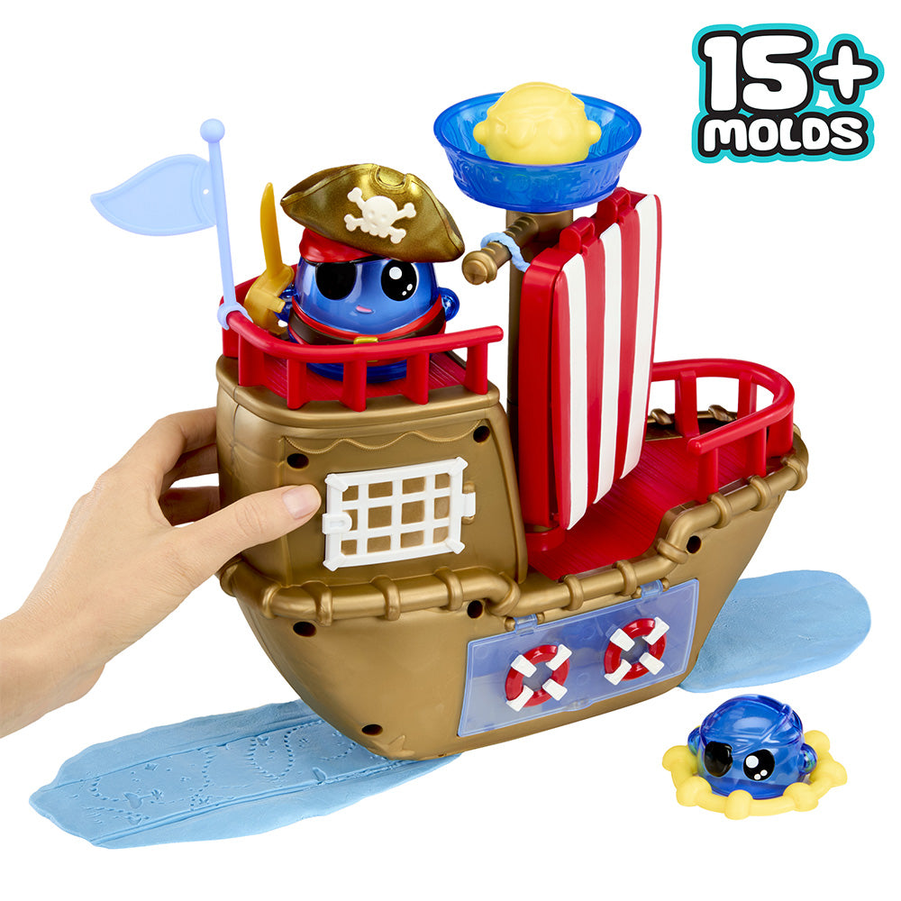 DohKins Pirate Ship & Pirate Playset with Never-Dry Dough