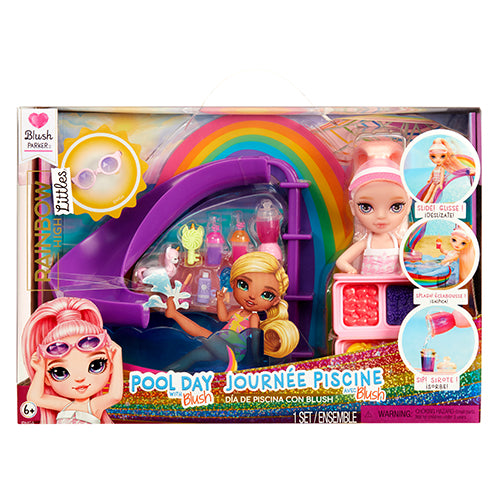 Rainbow High Littles Pool Day Playset with Blush Doll