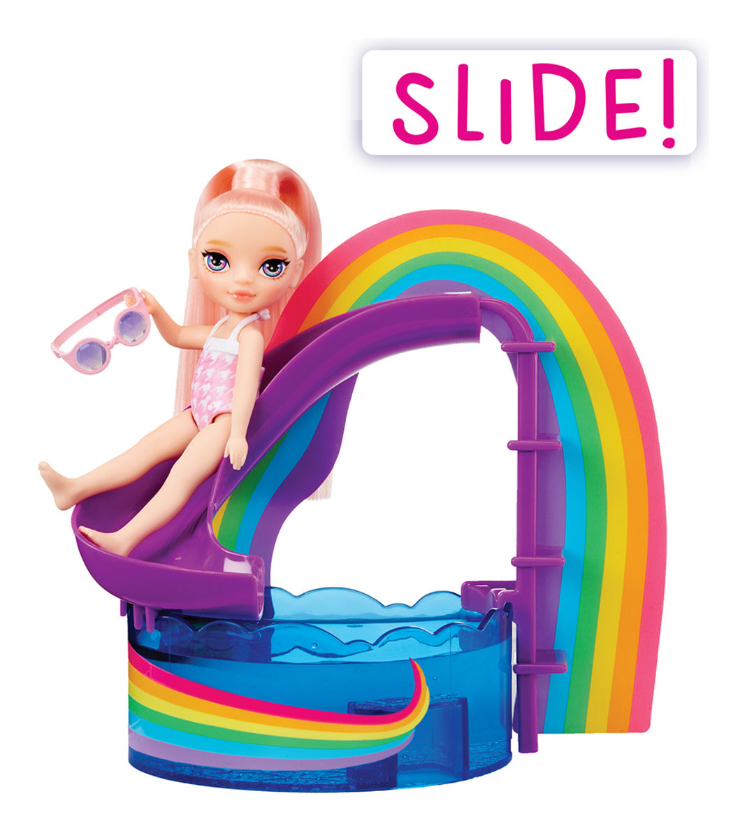 Rainbow High Littles Pool Day Playset with Blush Doll