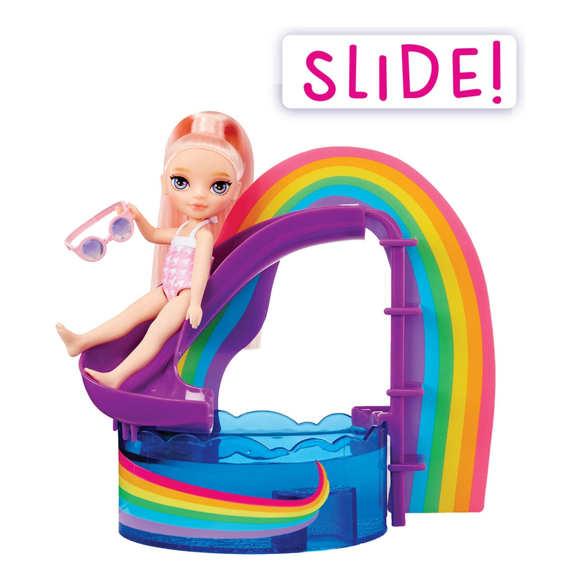 Rainbow High Littles Pool Day Playset with Blush Doll