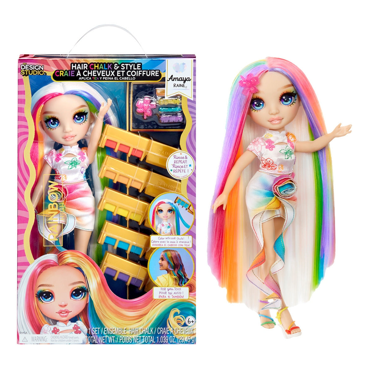 Rainbow High Hair Chalk & Style Doll Amaya Raine
