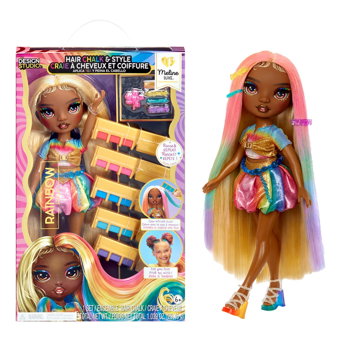 Rainbow High Hair Chalk & Style Doll Meline Gold