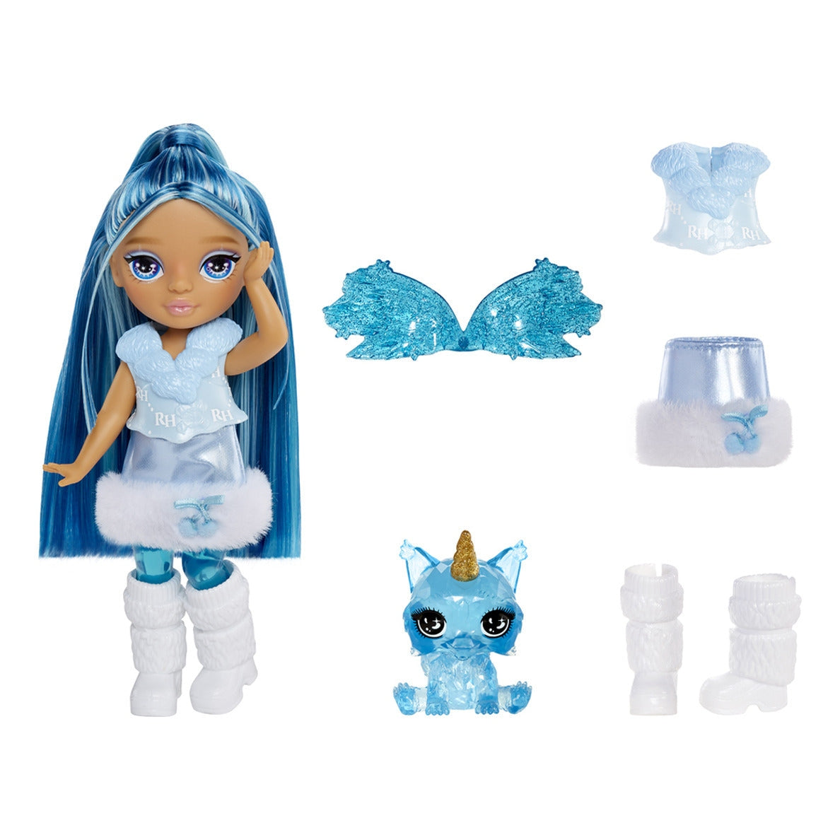Rainbow High Littles Rainbow Fantasy Fairies Sapphire Doll with Pet
