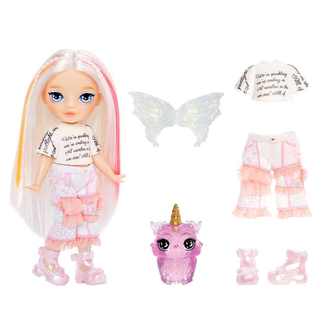 Rainbow High Littles Rainbow Fantasy Fairies Opal Doll with Owl Pet