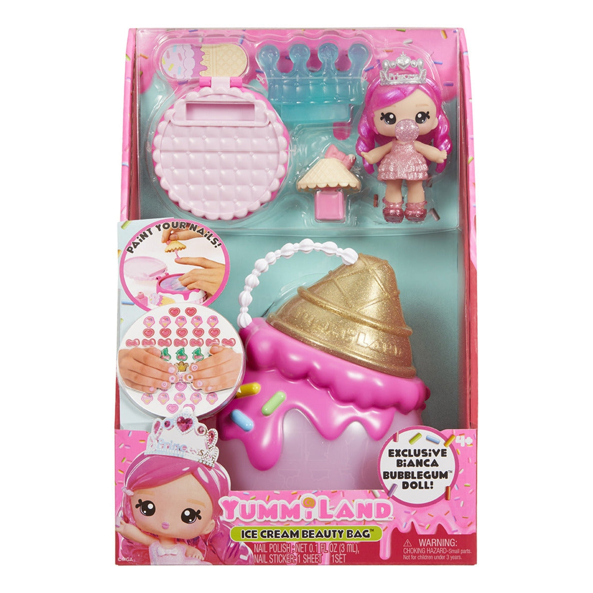 Yummiland Ice Cream Beauty Bag Playset with Bianca Bubblegum Lip Gloss Doll