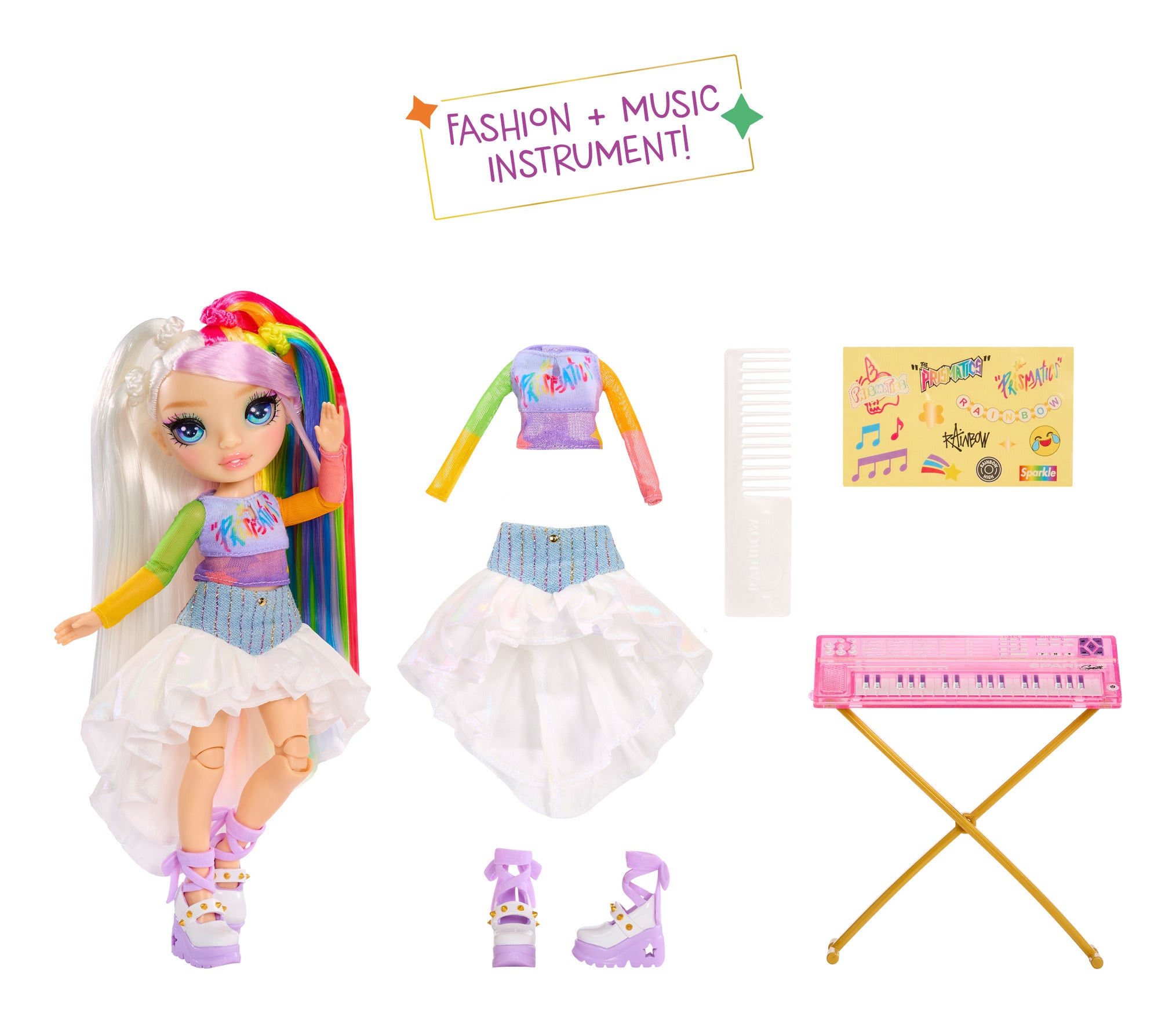 Rainbow High Jr High Rockband Amaya Fashion Doll with Keyboard