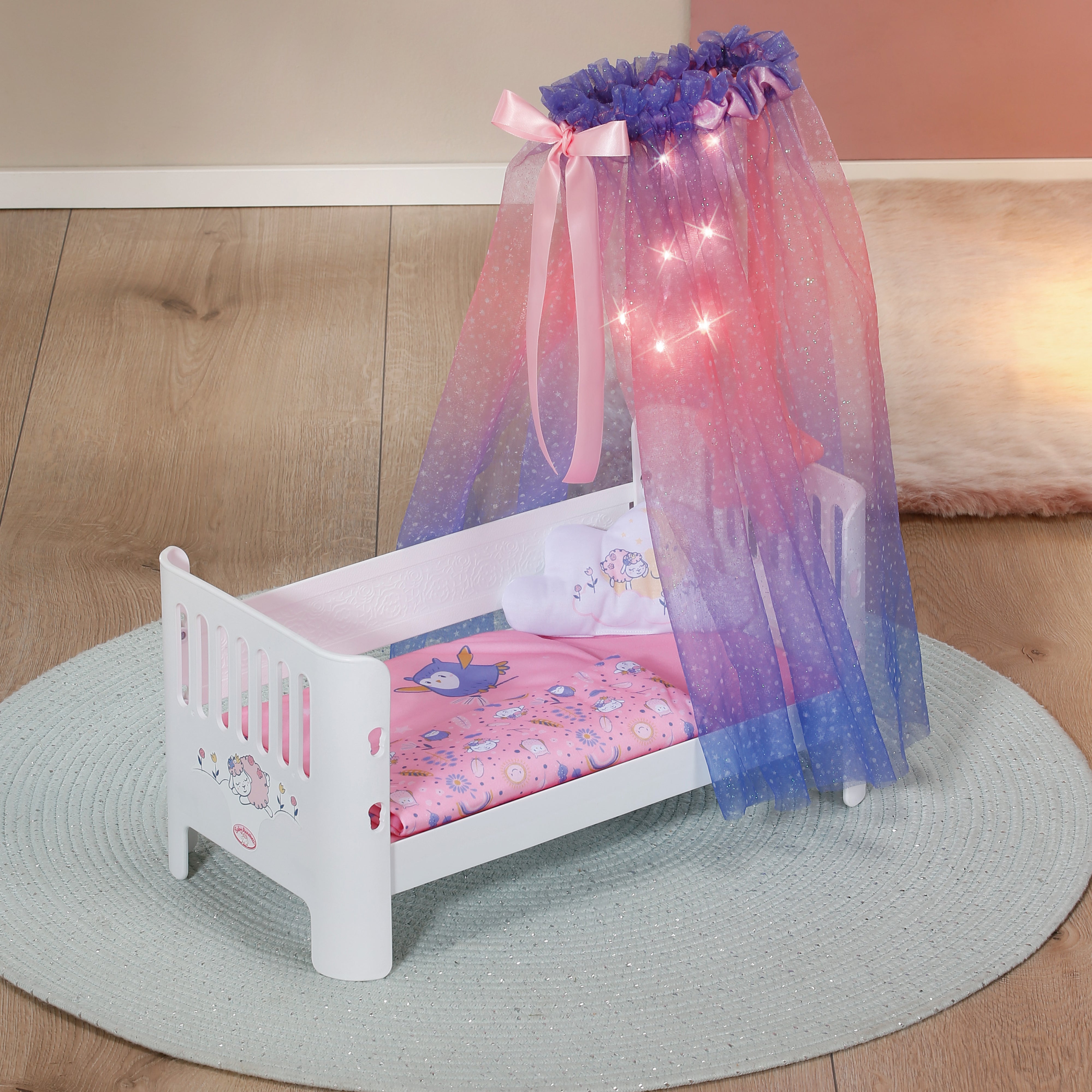 Baby Annabell Sweet Dreams Bed with Light-Up Canopy