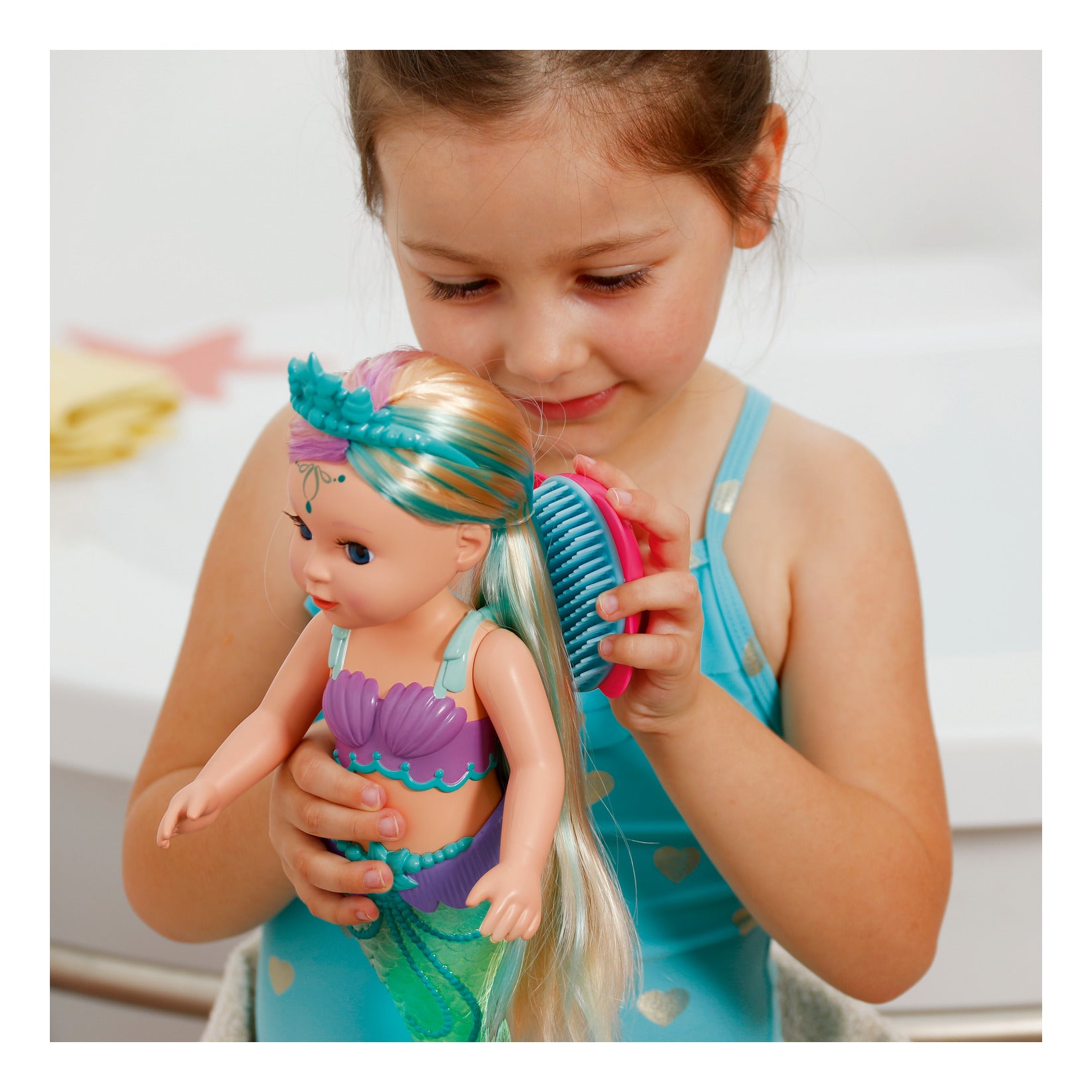 BABY born Mermaid 43cm Doll with Colour-Changing Light-Up Tail