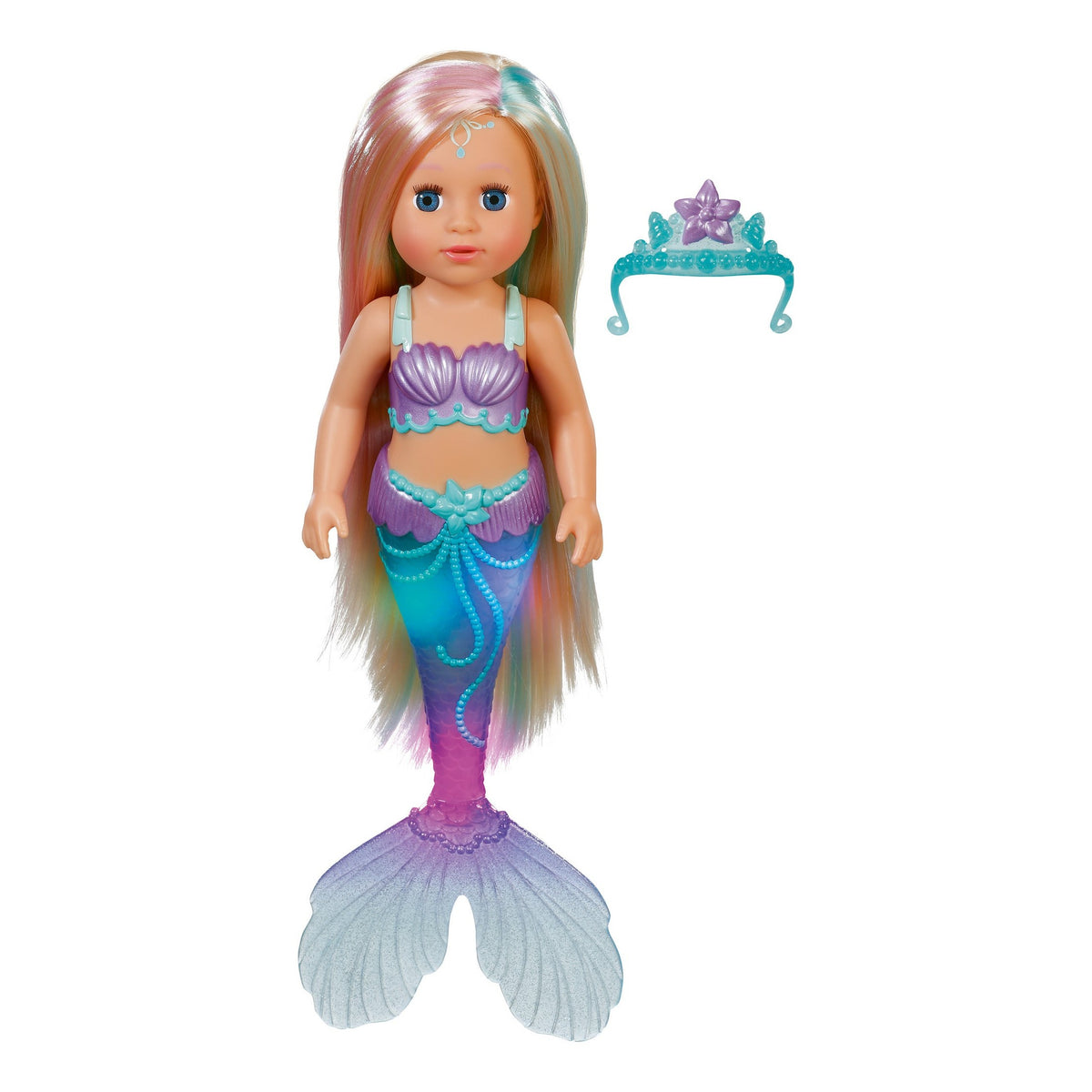 BABY born Mermaid 43cm Doll with Colour-Changing Light-Up Tail