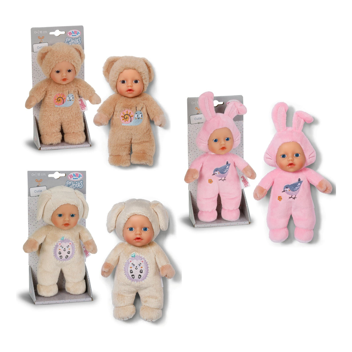 BABY born for Babies Cutie 18cm Soft Doll – 3 Assorted