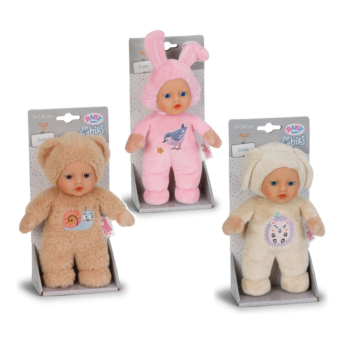 BABY born for Babies Cutie 18cm Soft Doll – 3 Assorted