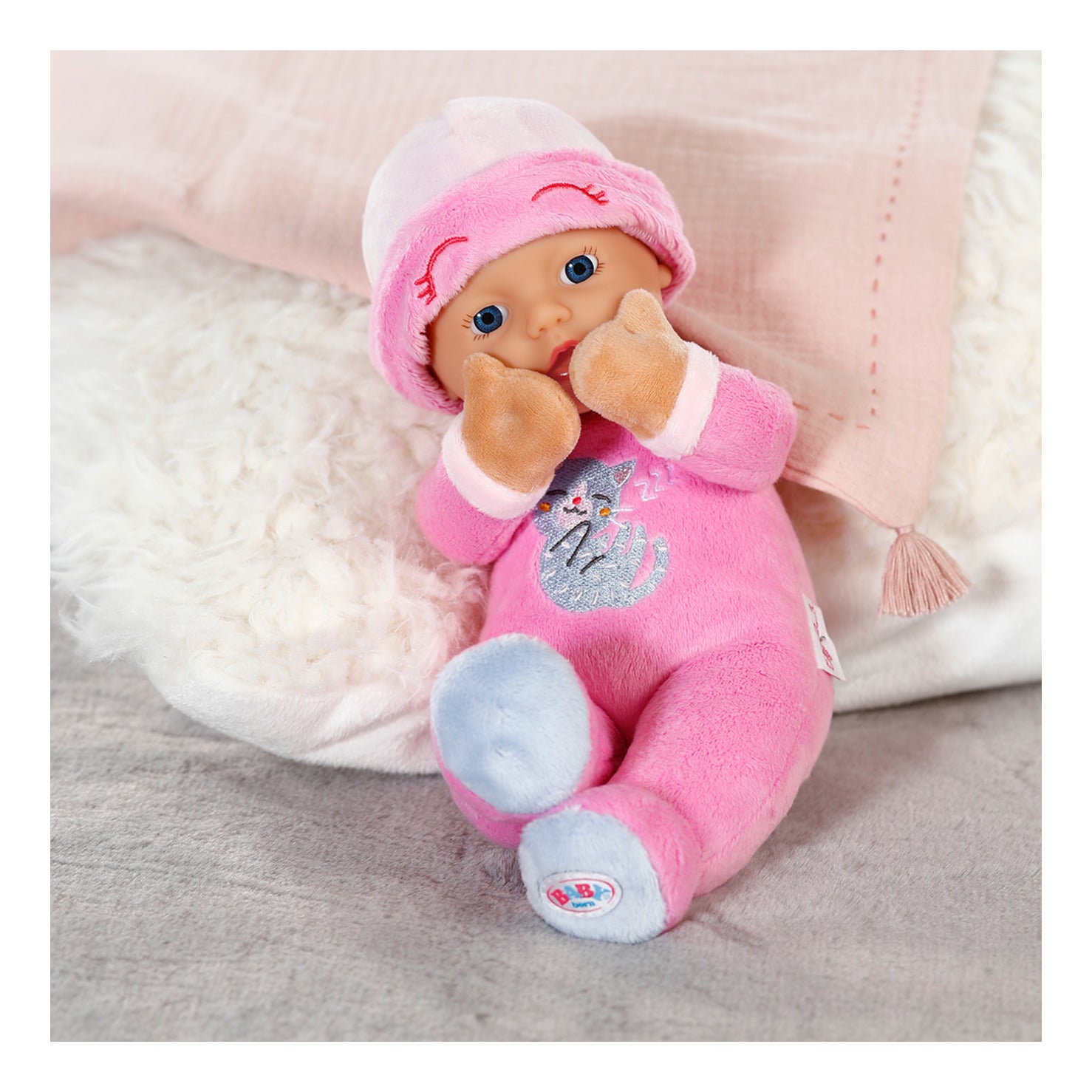BABY born for babies Sleepy Pink Soft Doll with Rattle 30cm