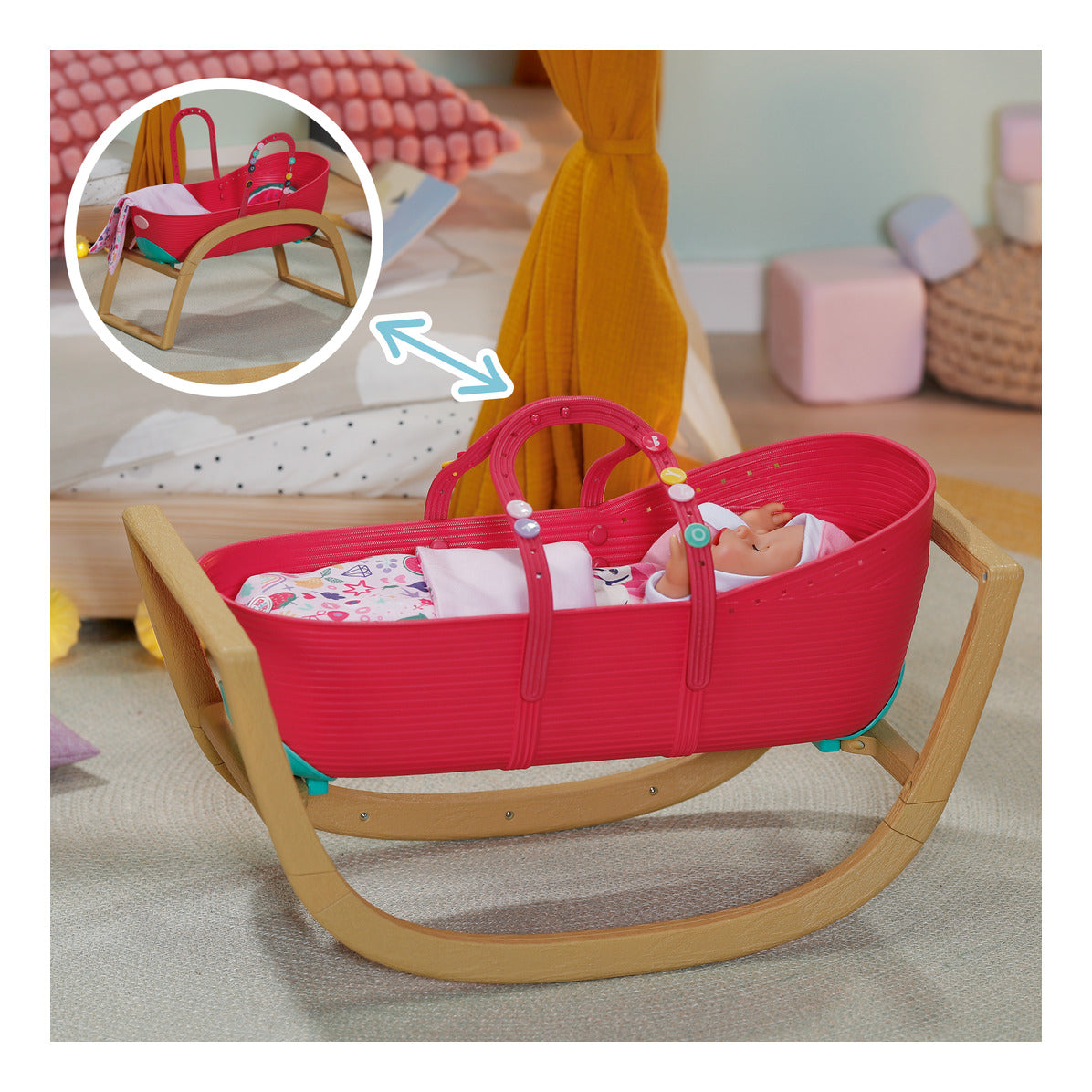 BABY born 3-in-1 Bassinet Pinplay with Rocking Stand