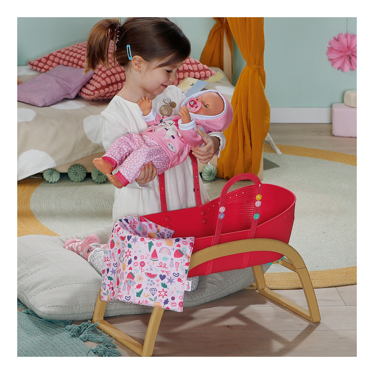 BABY born 3-in-1 Bassinet Pinplay with Rocking Stand
