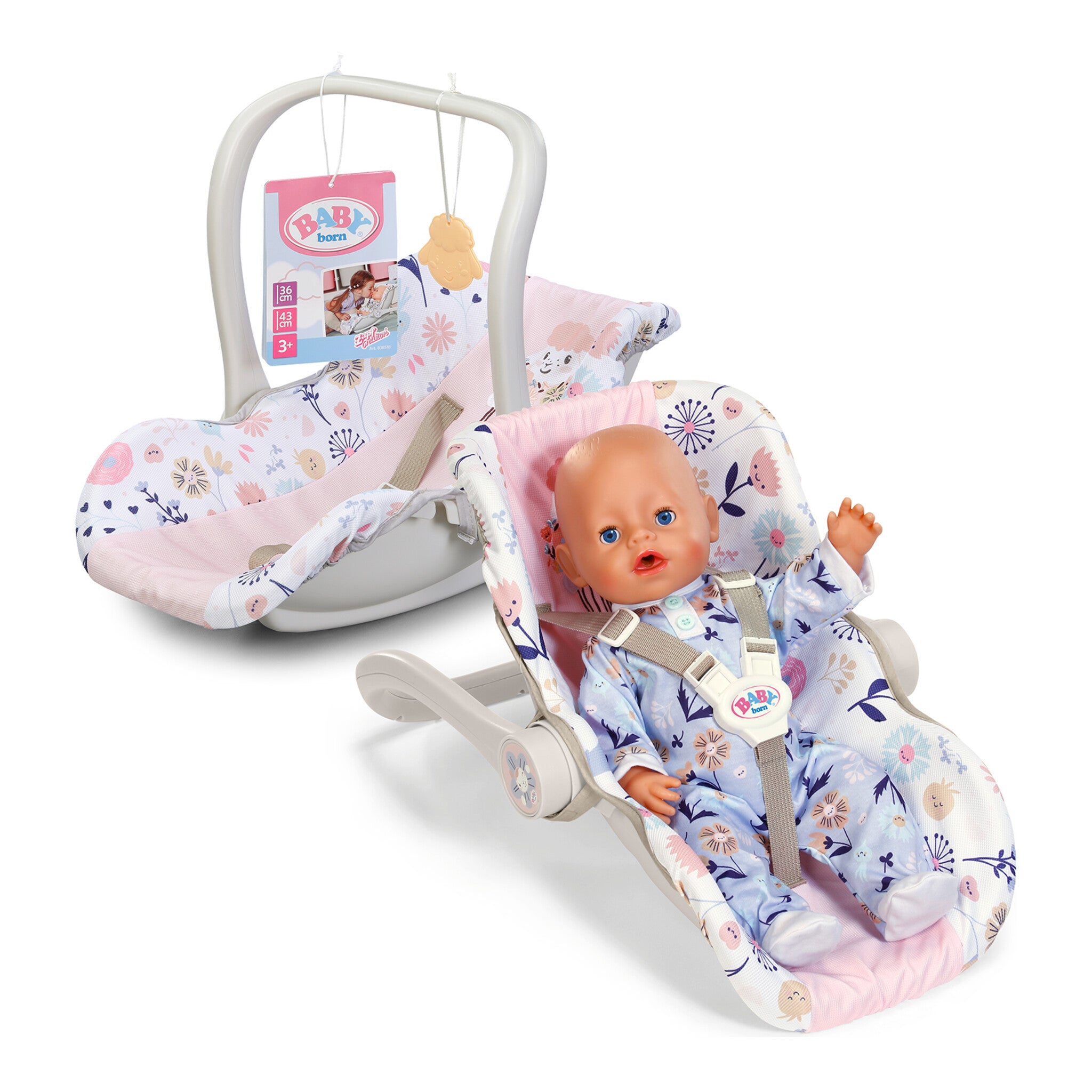 BABY born Comfort Seat Flower Doll Carrier, Seat and Rocker