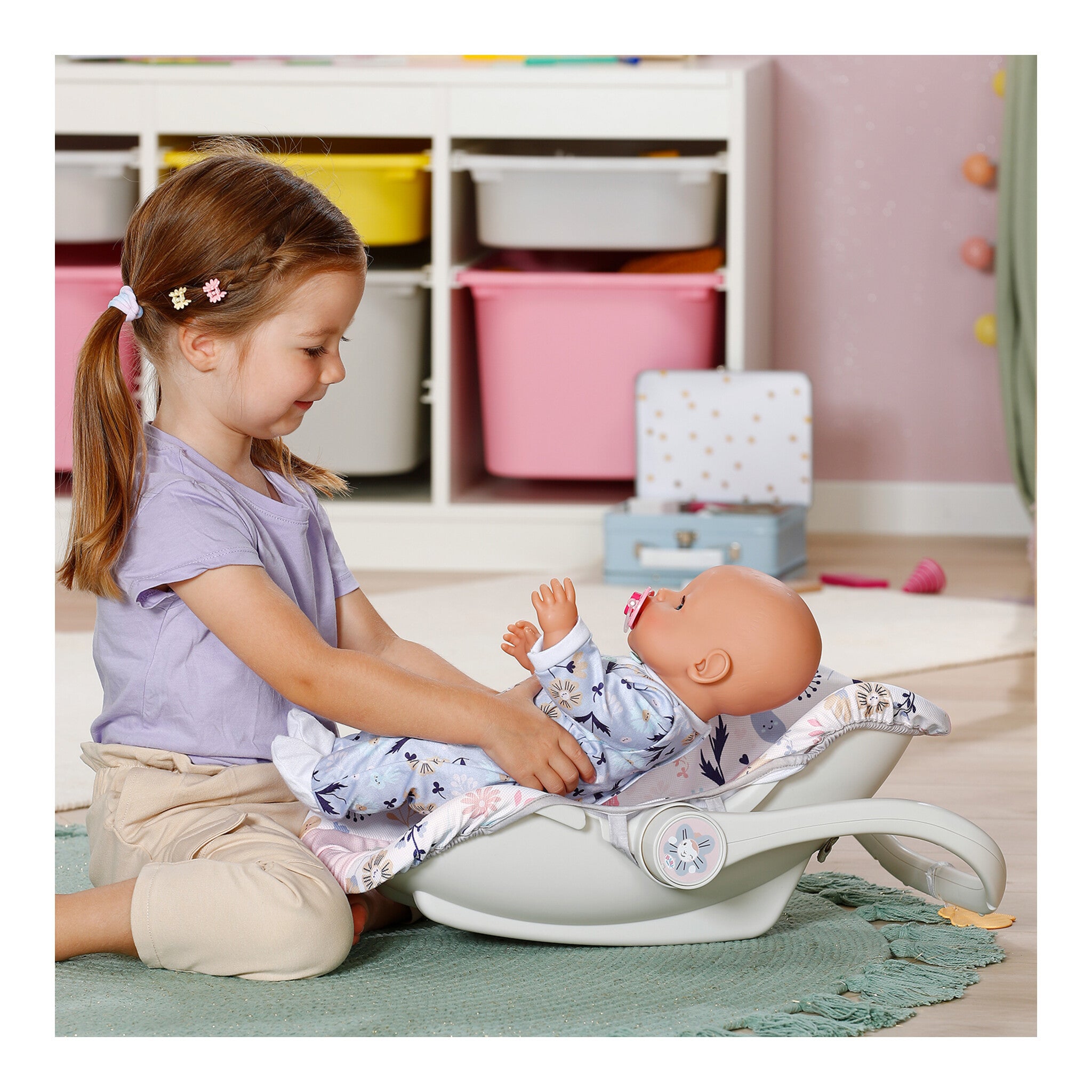 BABY born Comfort Seat Flower Doll Carrier, Seat and Rocker