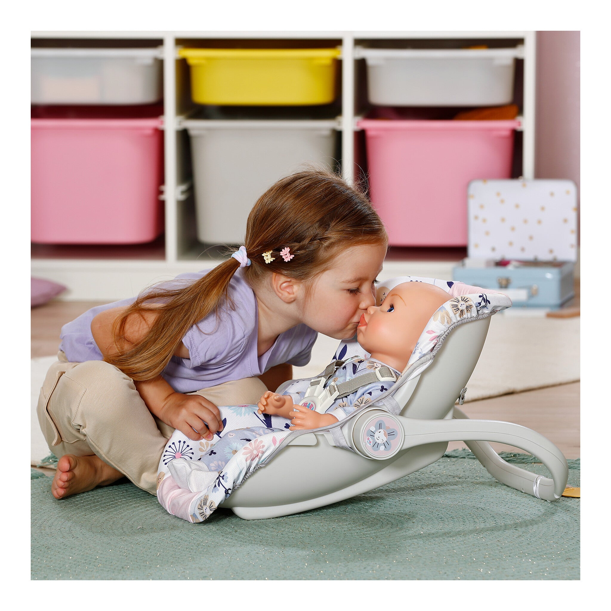 BABY born Comfort Seat Flower Doll Carrier, Seat and Rocker