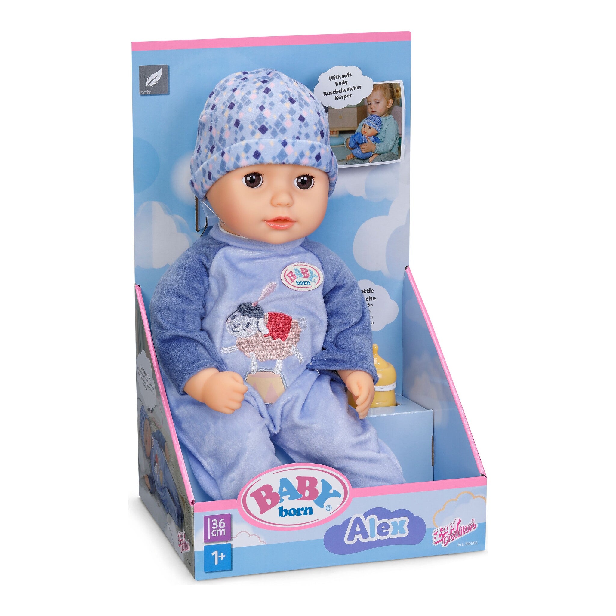 BABY born Alex 36cm Soft Baby Boy Doll with Bottle