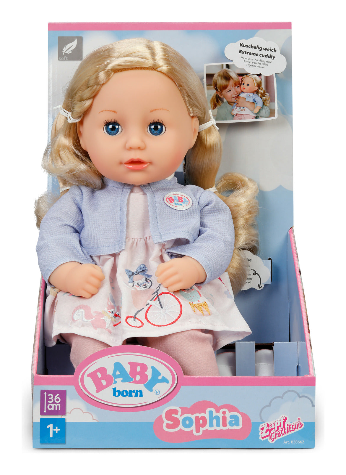 BABY born Sophia Rose 36cm Doll with Hair and Sleeping Eyes